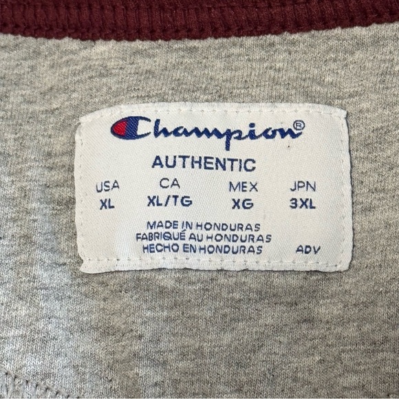 Champion Sweatshirt Men's Size XL Maroon Crew Neck Fleece Lined 50/50 Pullover - Picture 5 of 8